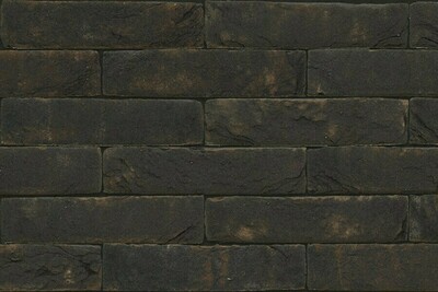 Zwart Mangan, Manganese Black czarna cegła ręcznie wypalana, ciemna cegła do wnętrz, cegła dekoracyjna